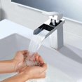 thumbnail image 2 of Grifo de baño en cascada, mezclador de lavabo cromado, grifo de lavabo de latón de un solo orificio, grifos de baño de playa, 2 of 5