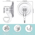 thumbnail image 2 of LANNEY Suction Cup Hooks 4 Pack, Clear Shower Suction Hooks Waterproof Removable Heavy Duty Suction Cups Wreath Hangers for Window, Bathroom, Shower Wall, Tile, Glass Door, Camper, Kitchen, 2 of 6