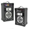 Pyle Dual 600 Watt Disco Jam Powered Two-Way PA Speaker System w/ USB/SD Readers, FM Radio, 3.5mm AUX Input & DJ Flashing Lights