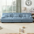 thumbnail image 4 of FFH 133.8" Modular Sectional Sofa, Oversized Modern 3 Seater Sofa Set, Tufted Cloud Couches for Living Room (Chenille Blue, 3 Seater), 4 of 11