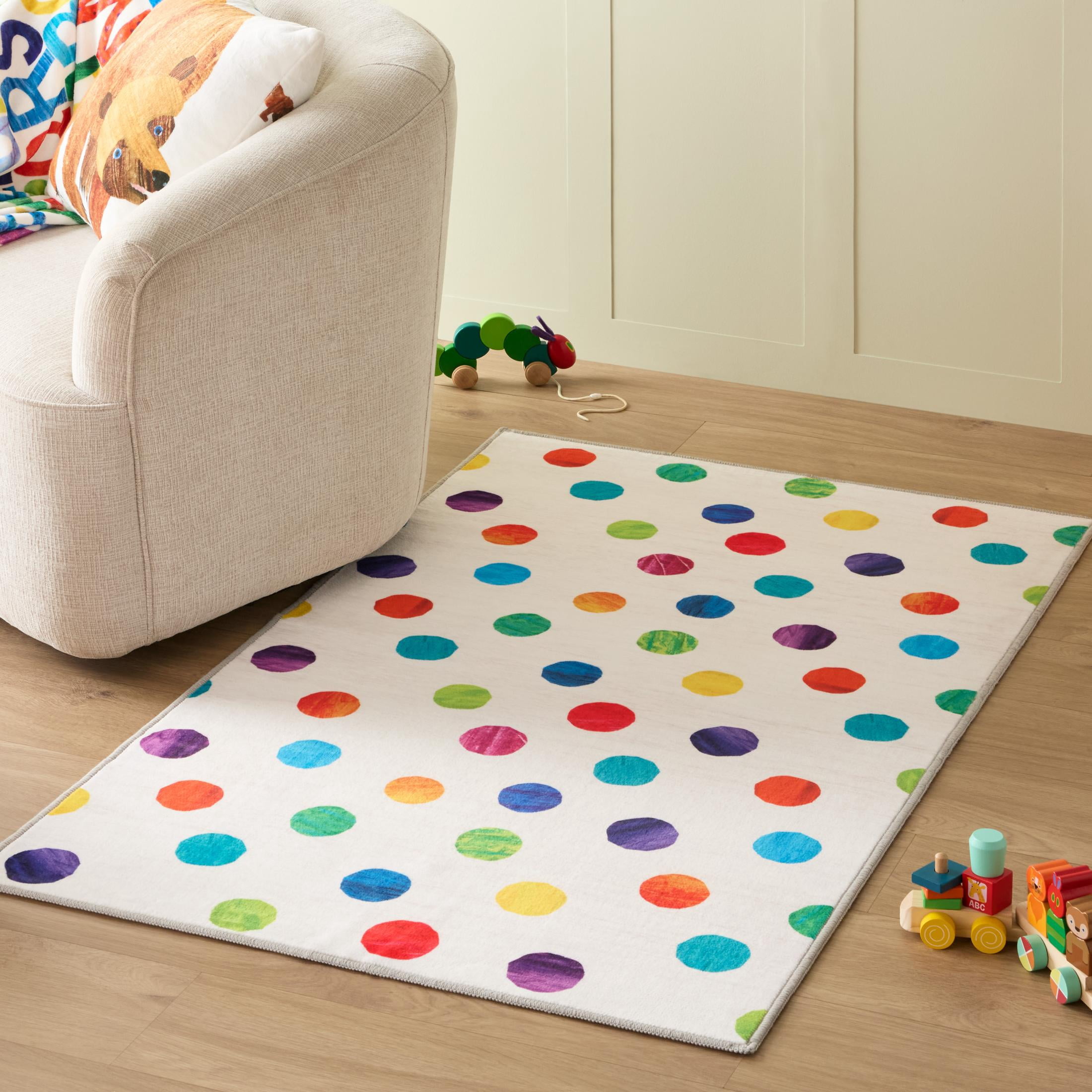Eric Carle Washable Polka Dot Graphic Children's Area Rug, 3' x 5'