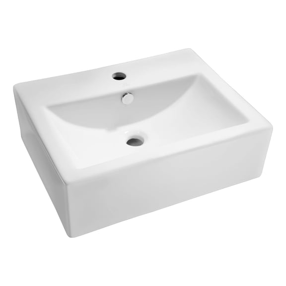 Spa World LS-AZ130 20.5 x 16.3 in. Vitruvius Series Ceramic Vessel Sink - White