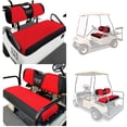 thumbnail image 3 of 10L0L Golf Cart Front + Rear Seat Cover Set for EZGO TXT RXV & Club Car DS 4 Passenger Models,Breathable Washable Polyester Mesh Cloth Seat Cover-Red Black (S+XS), 3 of 8