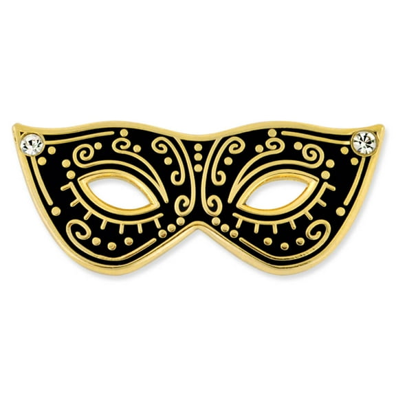PinMart's Black & Gold Masquerade Mask Party Enamel Lapel Pin