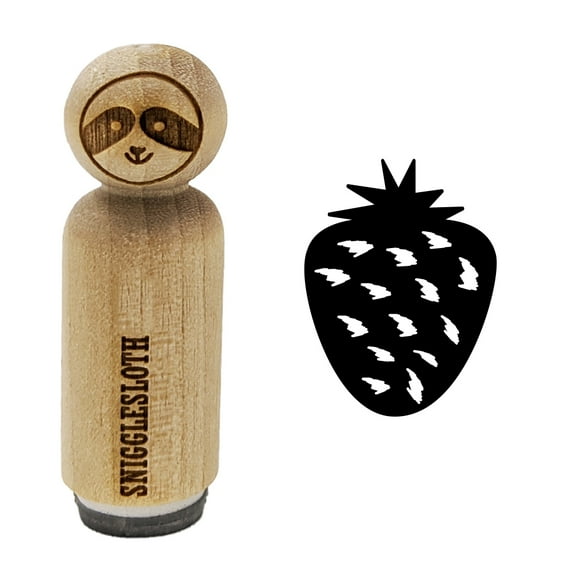 Strawberry Fruit Doodle Rubber Stamp for Scrapbooking Crafting Stamping - Mini 1/2 Inch