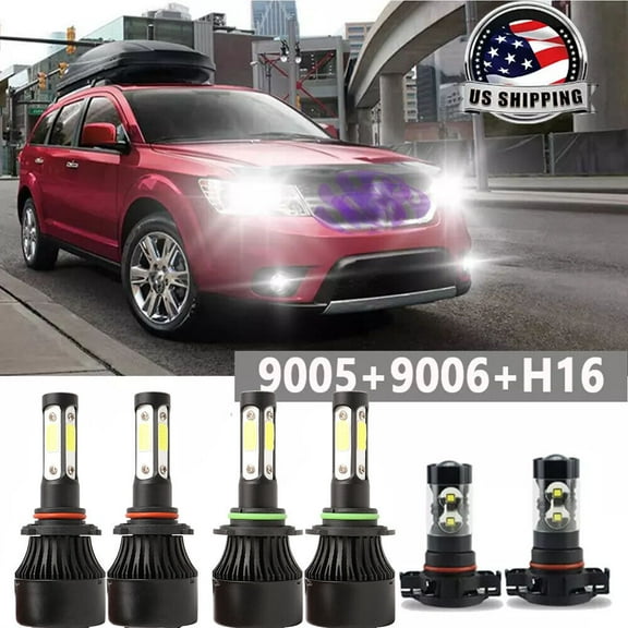 LED Lamp Bulbs combo For Dodge Journey 2010-2018 Headlights Fog Lights 6500K