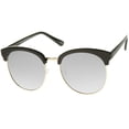 thumbnail image 2 of sunglassLA Unisex Womens Oversize Half-Frame Mirrored Flat Lens Round Sunglasses (Black-Gold / Silver Mirror) - 58mm, 2 of 4