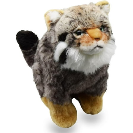 Realistic Sitting Pallas's cat Stuffed Animal Plush Toy, Manul Plushies, Simulation Animals Doll