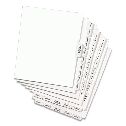 Letter White Exhibit N Pack of 25 Avery 01384 Avery-Style Preprinted Legal Side Tab Divider 