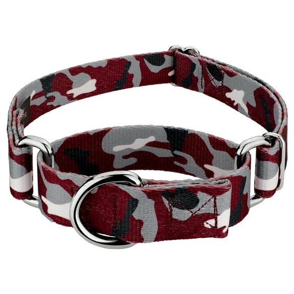 Country Brook Petz® Crimson and White Camo Martingale Dog Collar, Medium