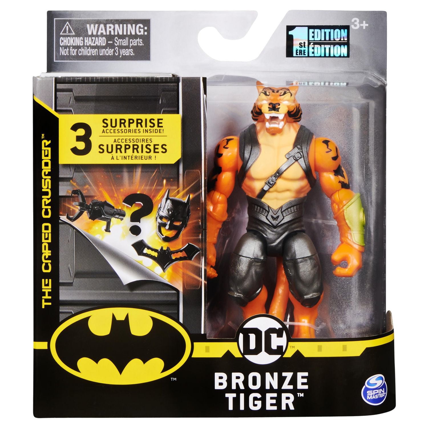 BATMAN, Figurine articulée BRONZE TIGER de 10 cm avec 3 accessoires mystère, Mission 2