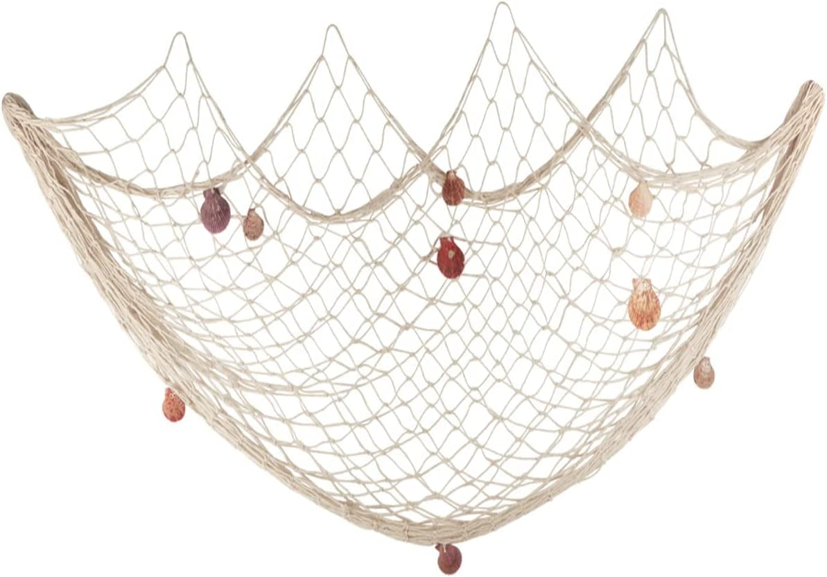 Filet De Pêche Décoratif, Décor De Filet De Pêche, 79 X 59 Pouces Th Me Pirate Oc An Plage F Te D Corations Maison Style M Diterran En D Coratif Avec Coquillages C