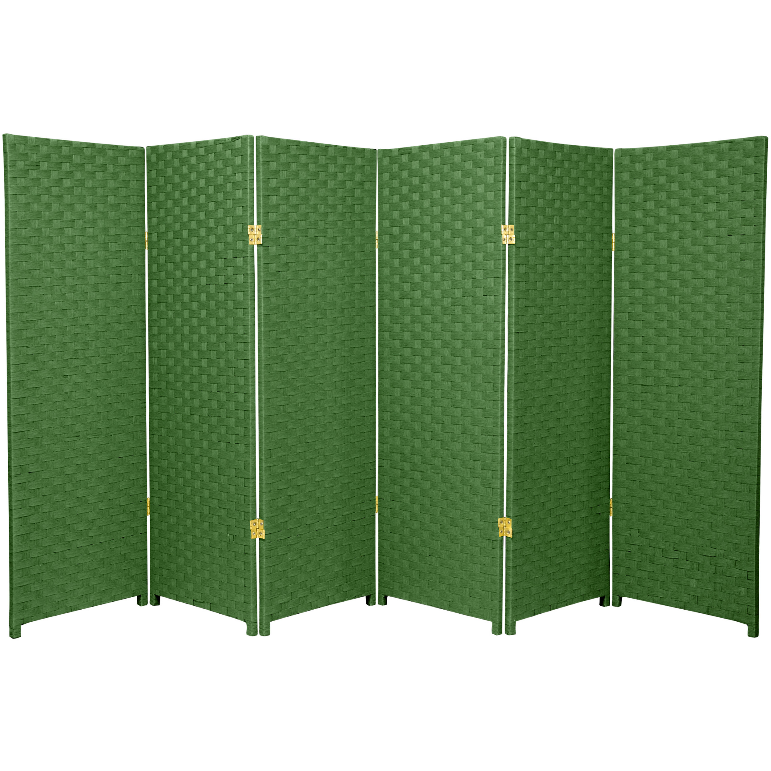4 ft. Tall Color Dyed Fiber Weave Panel Screen Room Divider - Light Green - 6 Panel