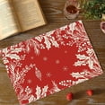 thumbnail image 4 of Steadline Red Christmas Linen Placemat - Washable Stain Resistant Table Mat with Holiday Print for Dining Room Kitchen Festive Decor Insulation Pad, 4 of 7