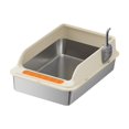 thumbnail image 3 of Caja de arena para gatos Strade Fareast Limited de acero inoxidable a prueba de salpicaduras Caqui 50 cm x 35 cm x 20 cm, 3 of 8