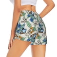 thumbnail image 2 of Uemuo Dinosaurs And Leaves Pattern Women's Athletic Shorts High Waisted Running Shorts with Liner Pockets Gym Elastic Workout Shorts-Medium, 2 of 9