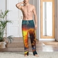 thumbnail image 6 of Lsque Sunset Coast Sunflower Print Men's Pajama Pants, Lounge Pant - Comfortable Home Wear,Elastic Waistband, Stylish Design-Small, 6 of 9