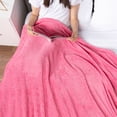thumbnail image 6 of PAVILIA Hot Pink Throw Blanket for Couch Bed, Soft Fleece Throws for Sofa Chair, Fuzzy Waffle Textured Blanket, Cozy Warm Lightweight All Season Blanket Throw, 50x60, 6 of 9