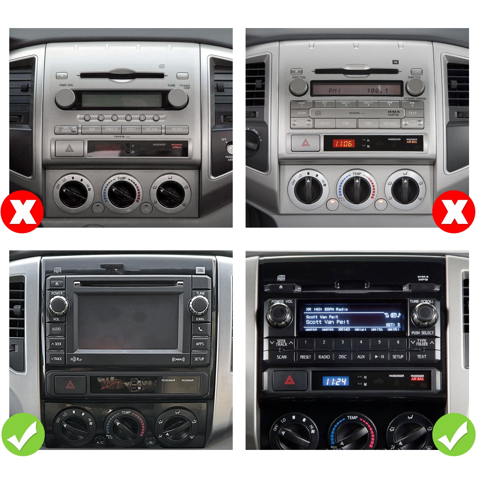 Car Radio for Toyota Tacoma 2005-2015 Built-in carplay Android Anto,9 inch Android 12 Car Stereo Head Unit 2G RAM 32GROM with DSP WiFi GPS Navigation 2016-2023 Toyota Tacoma Entune 3.0 8-inch GPS Navigation Radio