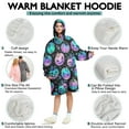 thumbnail image 5 of Wearable Oversized Blanket,Colorful Halloween Pumpkins Pattern Wearable Blanket Hoodie for Adults,Cozy Hooded Blankets with Super Pockets,Super Warm Fuzzy Pullover for Women & Men, 5 of 6