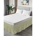 thumbnail image 4 of Green Floral Wrap Around Bed Skirts for Queen Bed 16" Drop, Bed Skirt with Adjustable Elastic Belt Dust Ruffle Bed Valance for Bedroom Hotel Luxury Vintage Rustic Botanical Spring Bed Frame Cover, 4 of 7
