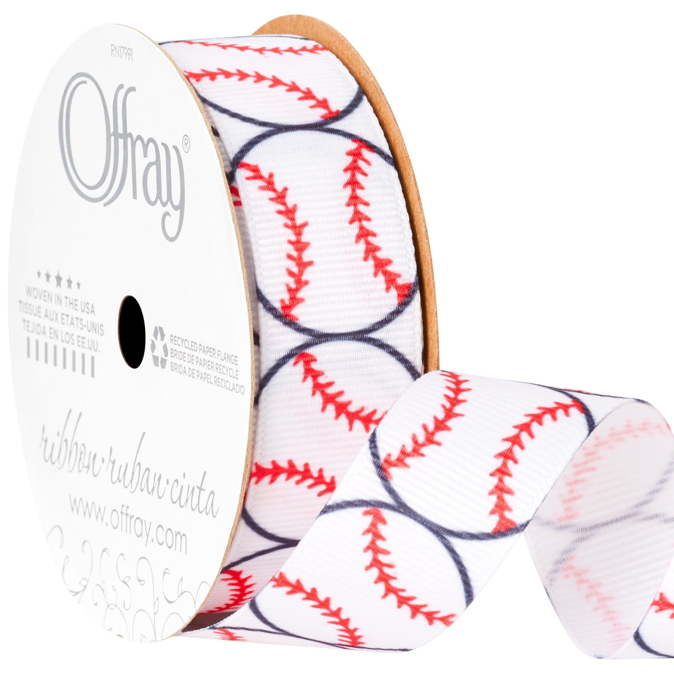 Baseball Ribbon Grosgrain Baseball Craft Ribbon Wired Sports Ball