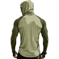 thumbnail image 5 of Trgacdwlo S-4XL Color Block Mens UPF 50+ Sun Protection Hoodie Raglan Long Sleeve Thumb Hole Mens Rash Guard with Face Mask Mens Fishing Shirts, 5 of 10