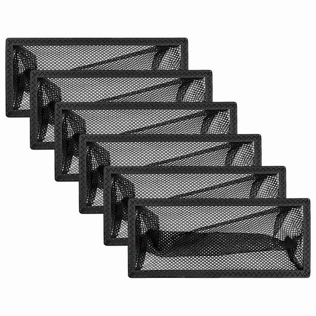 Floor Register Cover Trap, 6pcs 4 Inch X10 Inch Air Vent Filter Mesh Catcher, Floor Air Vent Screen Mesh Cover,1 set * air vent filters,Black