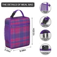 thumbnail image 3 of Plaid Insulated Lunch Bag Box Men Reusable Lunch Bag Lightweight Cooler Tote Bag Picnic Beach, 3 of 6