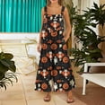 thumbnail image 7 of WTOBBY Women's Sleeveless Cotton Romper with Halloween Print, Casual Overalls Featuring Adjustable Straps, Pockets, Comfy Fit for Summer, Cute and Stylish,GingerM, 7 of 7