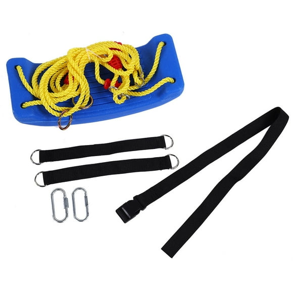 MAYUJIAA Kids Indoor Outdoor Plastic Swing Seat Playground Swing Set With Nylon Rope (blue extended) HW313-34436