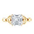 thumbnail image 4 of Rosec Jewels Moissanite Asscher Cut Engagement Ring 3 Carat - Celtic Knot Ring - 8 mm - D-VS1 Grade Certified - with Jewelry Box, 18K Yellow Gold, US 12.00, 4 of 8
