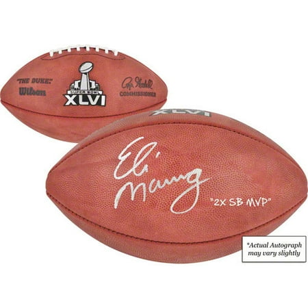 NFL - Eli Manning New York Giants Autographed Super Bowl XLVI Pro Football with "2X SB MVP" Inscription