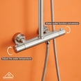 thumbnail image 7 of Boyel Living Thermostatic Rain Shower Faucet 9.5" Rainfall Shower Head with Handheld Shower,Brusheded Nickle, 7 of 7