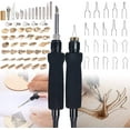 thumbnail image 3 of TOPCHANCES 939D-II Pyrography Pen Wood Burning Kit Station 2-in-1 Solid-Point 200~480°C (with Temp Display)/Wire-Nib 250~750°C with 20 Nibs, 51 x Pyrography Tips, 1 Stable Pen Holder (Blue), 3 of 8