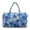 Blue Palm Tree Frangipani Flower, variant on Quilted Travel Duffel Bag for Women Men Weekender Overnight Bag Monsetra Pink Hibiscus Print Lightweight Luggage Bags Women Hospital Bag for Labor & Delivery