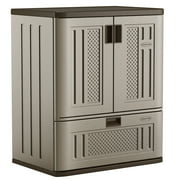 Suncast Single Drawer Resin Base Storage Cabinet, Platinum Metallic