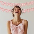 thumbnail image 5 of NOGIS 2 Strings of 13PCS Peach Pink Bow Garlands Banner Decoration,Pre-Strung Satin Ribbon Ornaments for Birthday,Bachelorette Party,Bridal Shower, Wedding,Baby Shower, Graduation Decor, 5 of 7