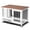 Brown & White, variant on Ktaxon 31in Wooden Dog Crate Furniture, Double Door Heavy Duty Pet Cage End Table with Removable Tray for Indoor Use, Light Gray