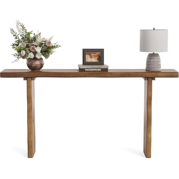 Fnova 63 Inch Solid Wood Farmhouse Console Sofa Table, Long Entryway Hallway Table Behind Couch, Accent Console Table for Living Room, Foyer