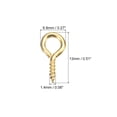 thumbnail image 2 of Uxcell 200 Pack Small Screw Eye Hooks Mini Eyelets Screws, 6.8x13x1.4mm, Gold Tone, 2 of 5