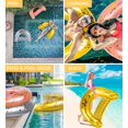 thumbnail image 3 of POZA Inflatable Chair Float Seat - Sparkle Confetti Inflatable Pool Chair Float with 2 Built-In Cup Holders and Handles, Perfect Floating Chairs for Lake, Beach, River or Pool - 48x38 Inches - Gold, 3 of 7