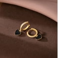 thumbnail image 5 of Sterling Silver CZ Black Heart Hoop Earrings for Women Teens Small Love Huggie Hoop Earrings Drop Valentines Day Earrings, 5 of 12