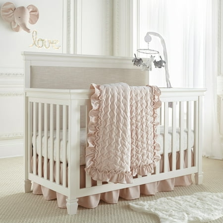 UPC: 0190945081650 | Levtex Baby – Heritage Crib Bed Set – Baby Nursery Set – Blush Velvet – Rich Velvet – 4 Piece Set Includes Quilt  One Fitted Sheet  Changing Pad & Skirt/Dust Ruffle
