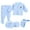 Blue, variant on Unisex Baby Clothes 5 Pieces Layette Sets Cotton Newborn Infant Footies Outfits Gifts for 0-3 Months Blue
