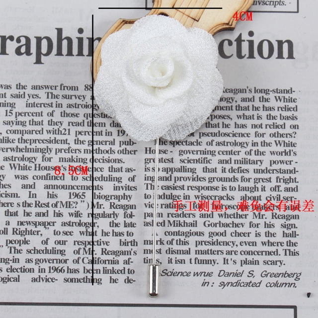 Broche de camelia hecho a mano para hombre y mujer, con ramillete de 4 cm de diámetro aproximadamente.