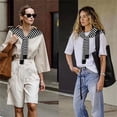 thumbnail image 2 of QASIEATN Women's Cozy Shawl Wraps Womens Striped Knitted Sweater Casual Shawl Scarf Cardigan Cape Coverup Shoulder Top Fall Fashion Accessories, 2 of 7