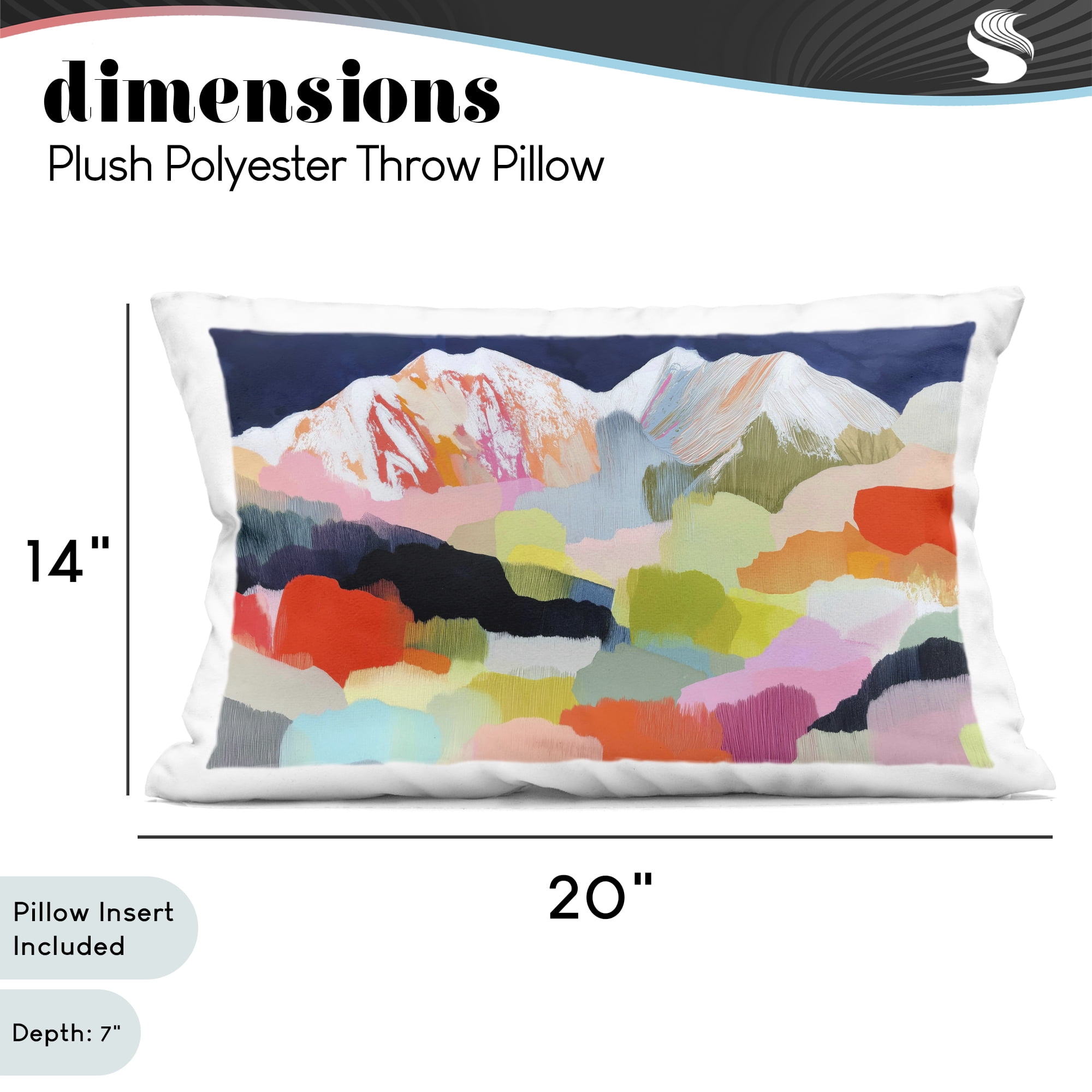 Stupell Industries Alpine Glow in Vibrant Mountains Decorative Printed Throw Pillow, design by Chromatic Storm Studio, 14 x 7 x 20