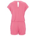 thumbnail image 5 of Wosthever Mono de verano liso de algodón con cuello en V para mujer, mono de manga corta para niña Deportes acuáticos Rosado SG, 5 of 5