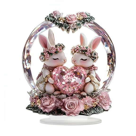 ACDANC Valentine's Day Romantic Crystal Ball Table Decoration,2D Flat Acrylic Desktop Decoration for Valentine's Day Birthday Thanksgiving Anniversary Home Decor Romantic Gift